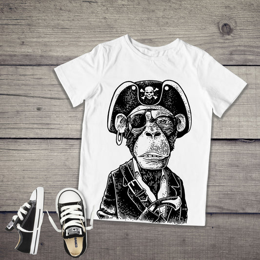 Pirate Monkey Infant or Toddler Shirt or Bodysuit - Pirate birthday party - boys clothing