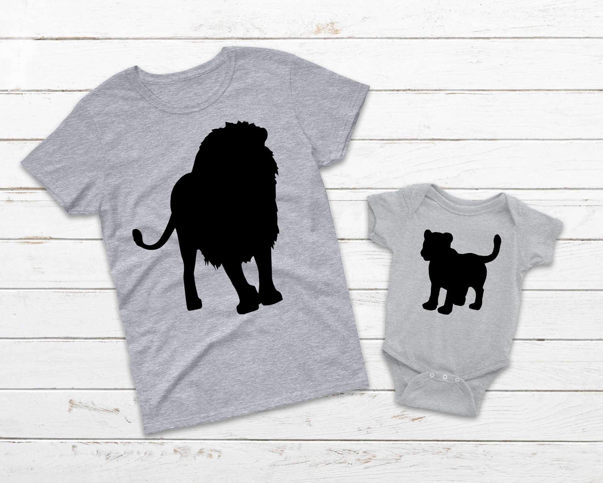 Daddy and Me Lion and Cub or Cubs Matching Father and Child Shirt Set -  Choose Your Sizes - Father's Day Shirts - Set of shirts - Custom Tee