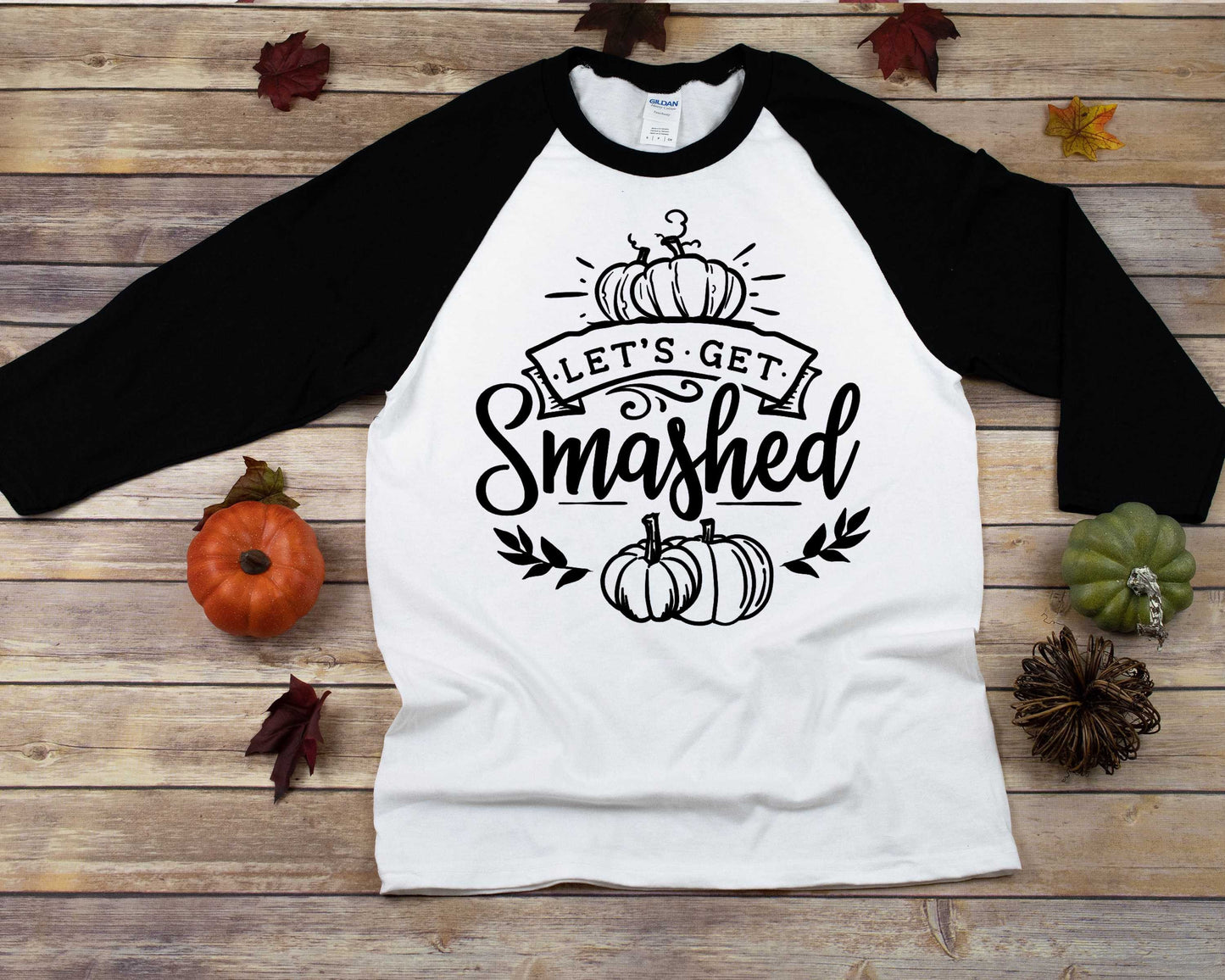 Let's Get Smashed Women's raglan t-shirt - women's fall shirt - autumn shirt - fall shirt - smashed shirt - pumpkin shirt