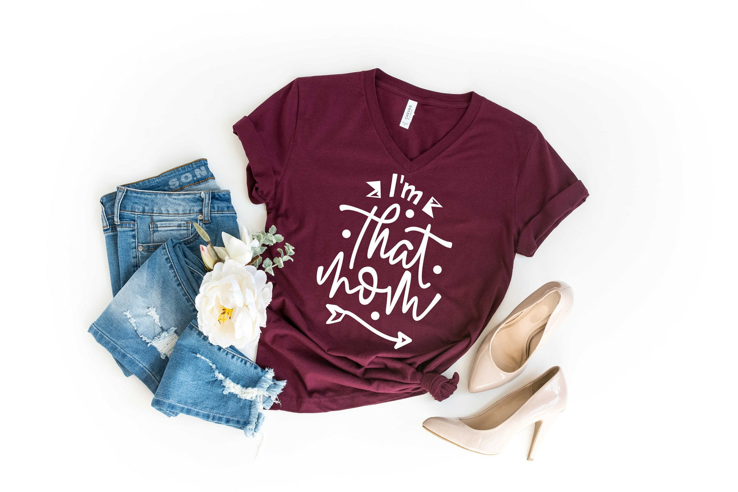 I&#39;m That Mom Women&#39;s V-neck T-Shirt - mom life - mom shirt - gift for new mom - mother&#39;s day - funny mom shirt - gifts for mom - mama shirt
