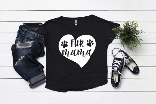 Fur Mama Dolman Yoga T-Shirt - dog lover shirt - cat lover shirt - cat mom shirt - dog mom shirt - animal lover gift - animal lover shirt