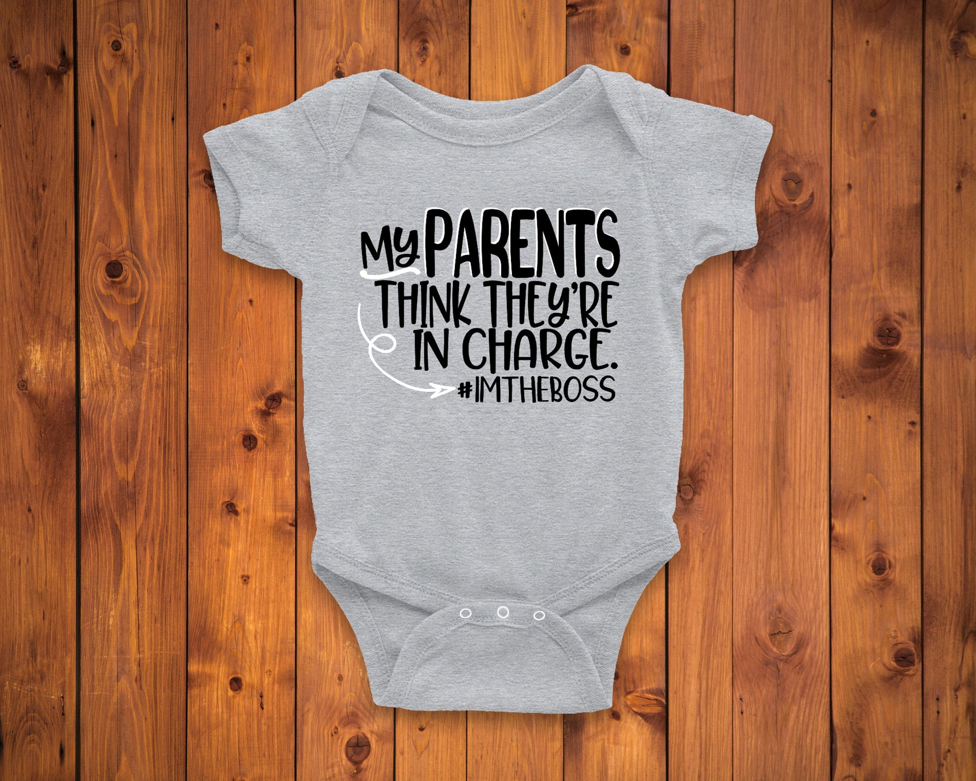 My Parents Think They're In Charge Infant or Youth Shirt or Bodysuit - Funny Baby Bodysuit - Funny Toddler Shirt - Gift for Baby
