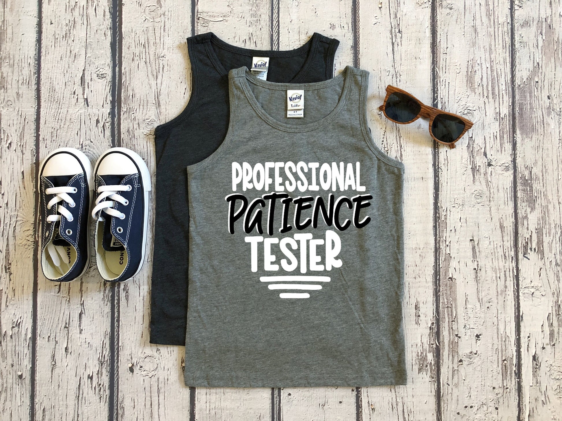 Professional Patience Tester Infant or Toddler Tank Top - I'm the Boss - Funny Toddler Shirt - Tiny Dictator - Mommy Needs Wine