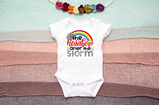 The Rainbow After the Storm Infant Bodysuit - miracle baby outfit - i am the rainbow - pregnancy after loss - baby after loss
