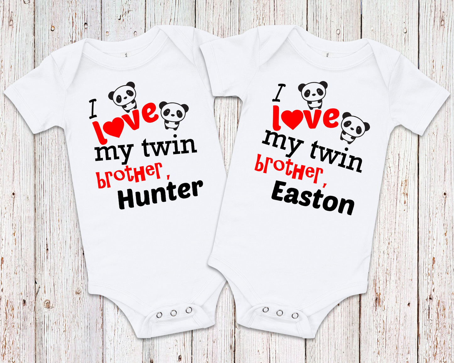 I Love My Twin Brother Twins T-Shirts or Bodysuits for Twin Boys - Identical Twins - Fraternal Twins - Brother Tees - boy twin tees