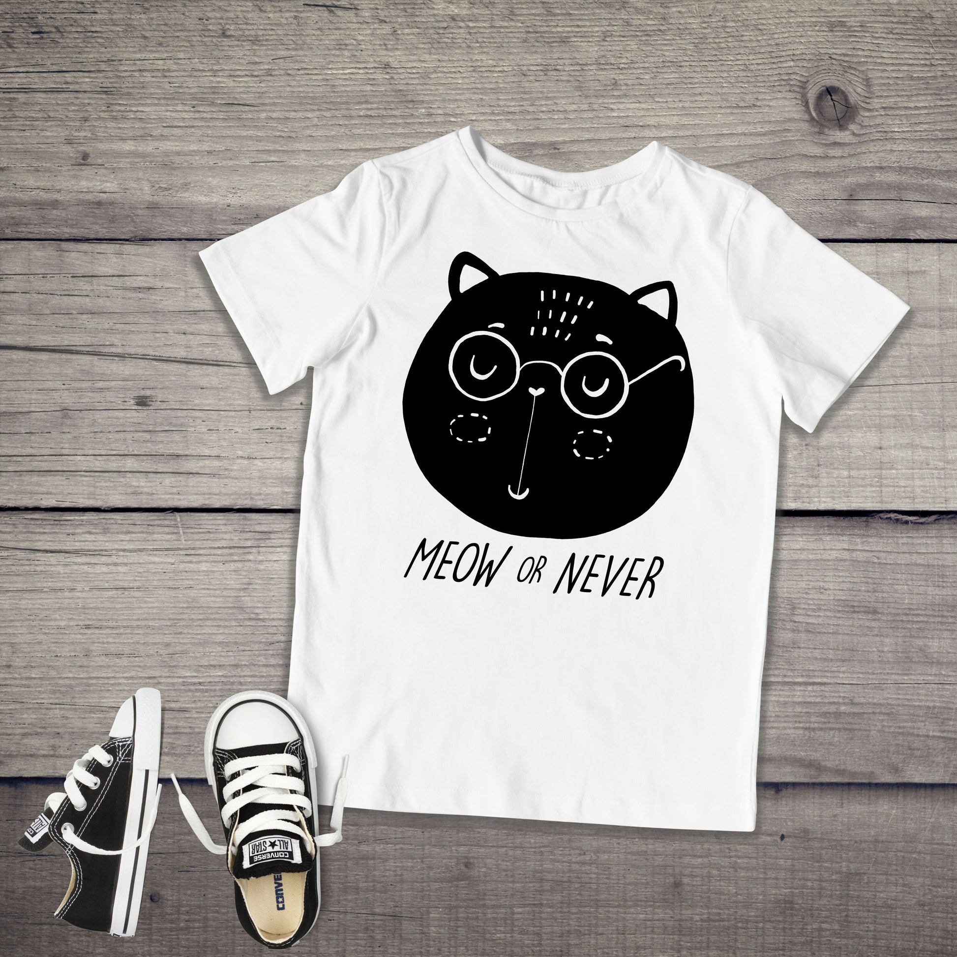 Meow or Never Cat Infant or Toddler Shirt or Bodysuit - Cute Toddler Shirt - Preschool Shirt - Cat Toddler Shirt - Little Boy Shirt