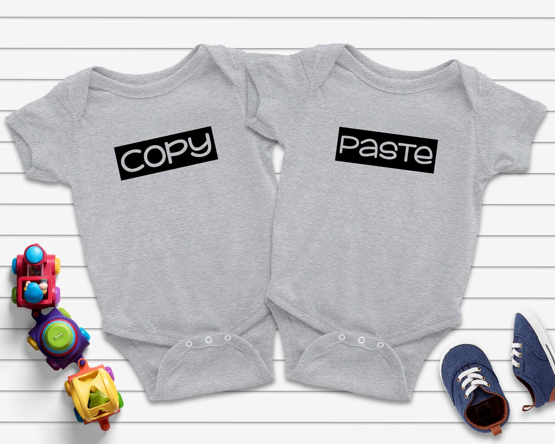 Copy and Paste v2 T-Shirts or Bodysuits for Twins - Identical Twins - Twin Tees - Fraternal Twins - Shirts for Twins - Twin Outfits