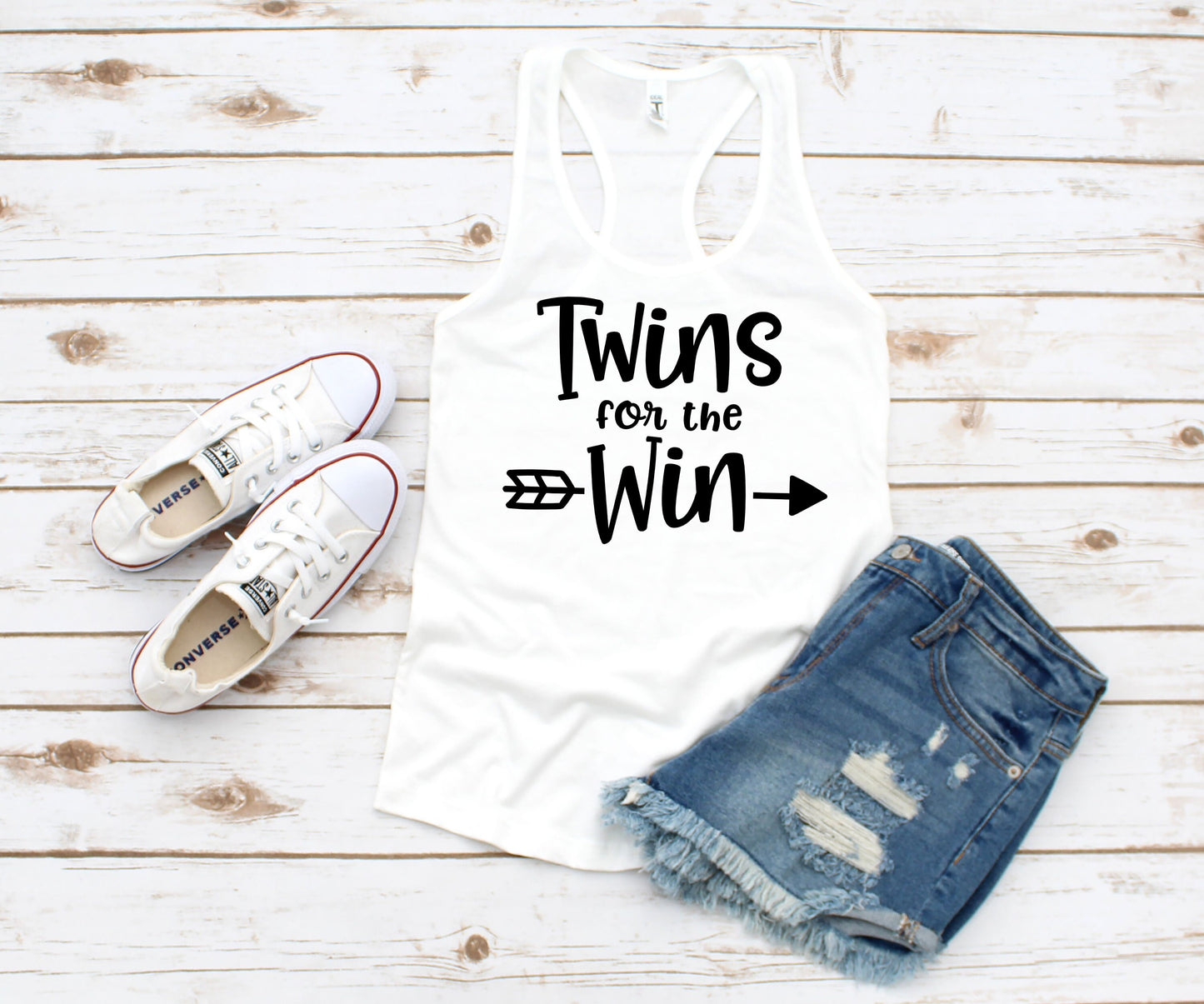 Twins for the Win racerback tank t-shirt - twin mom shirt - mom of twins shirt - identical twins - fraternal twins - gift for twin mom