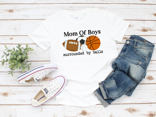 Mom of Boys, Surrounded By Balls Women's T-Shirt - Sublimated Polyester T