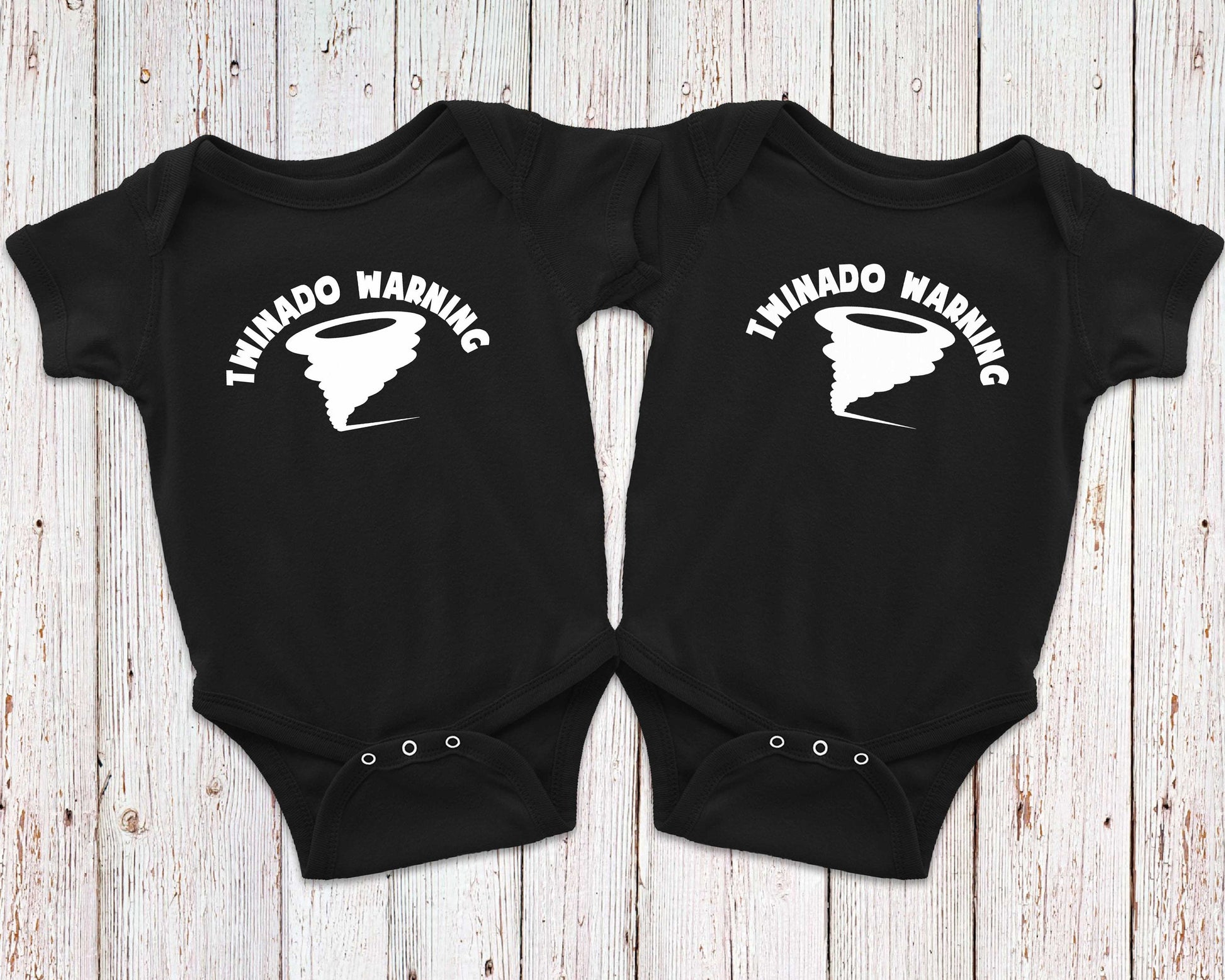 Twinado Warning T-Shirts or Bodysuits for Twins - Identical Twins - Twin Tees - Fraternal Twins - Shirts for Twins - Twin Toddler Shirts
