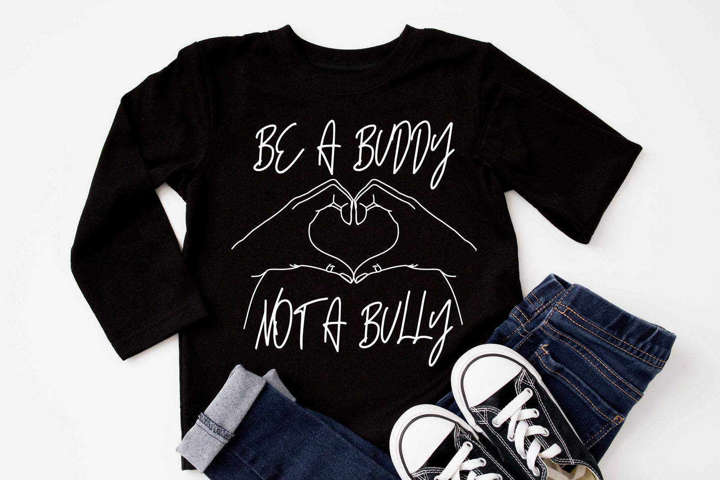 Be A Buddy Not A Bully Kids T-Shirt - Long Sleeves or Short Sleeves - Be Kind - Kindness Shirt - Anti Bully Shirt - No Bullying