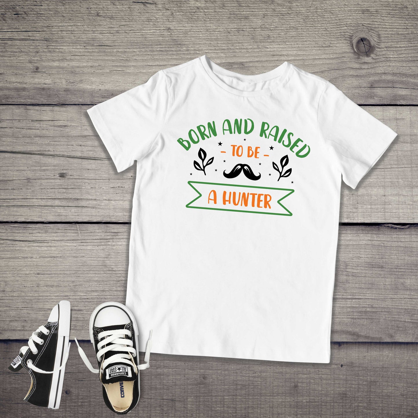 Born And Raised to be a Hunter Infant or Youth Shirt or Bodysuit - Future Hunter - Daddy&#39;s Hunting Buddy - Deer Hunting - Hunting Dad