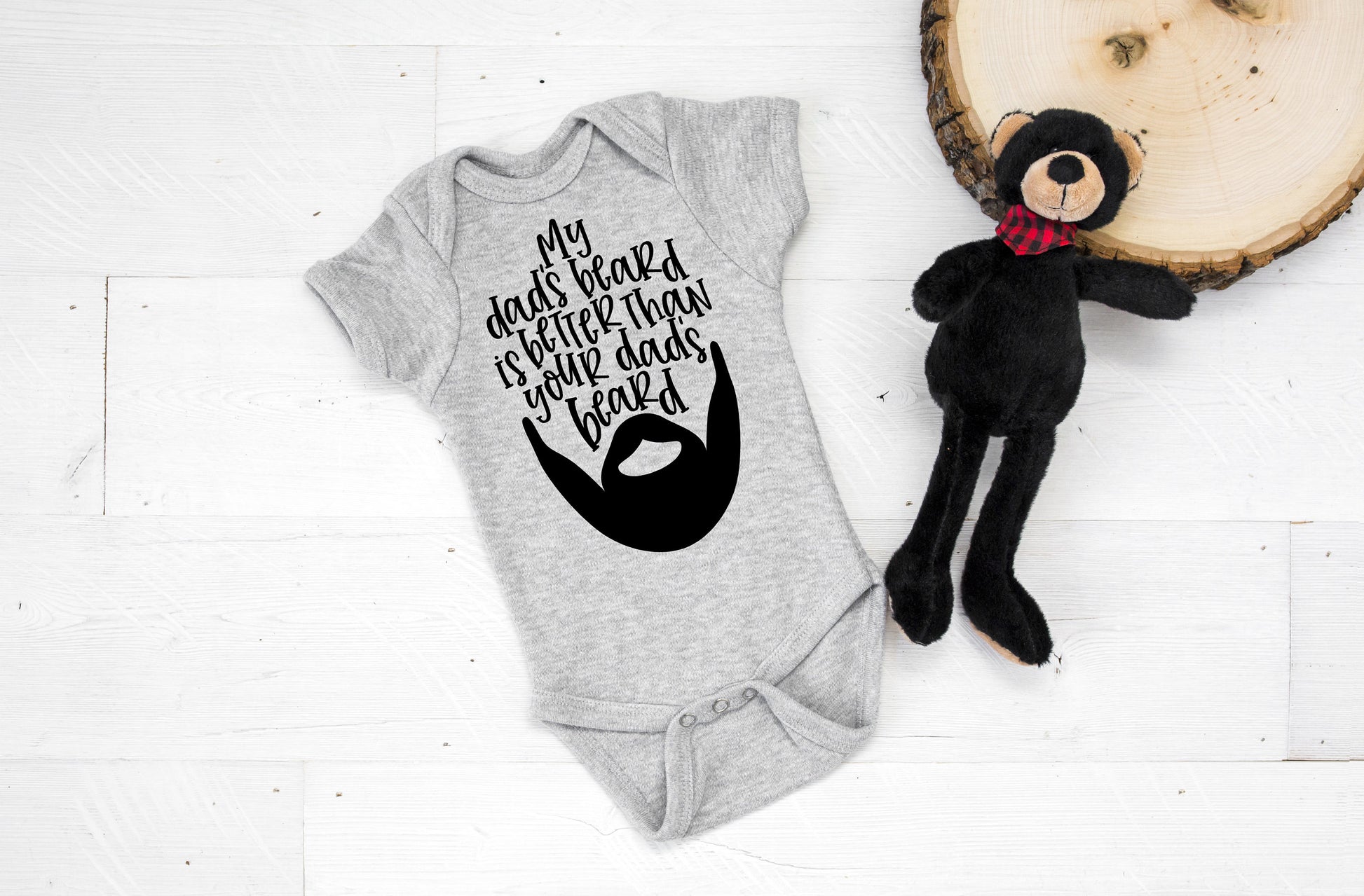 My Dad's Beard is Better Infant or Youth Shirt or Bodysuit - Father's Day Gift - Bearded Dad - I Love Dad - Daddy's Beard Puller