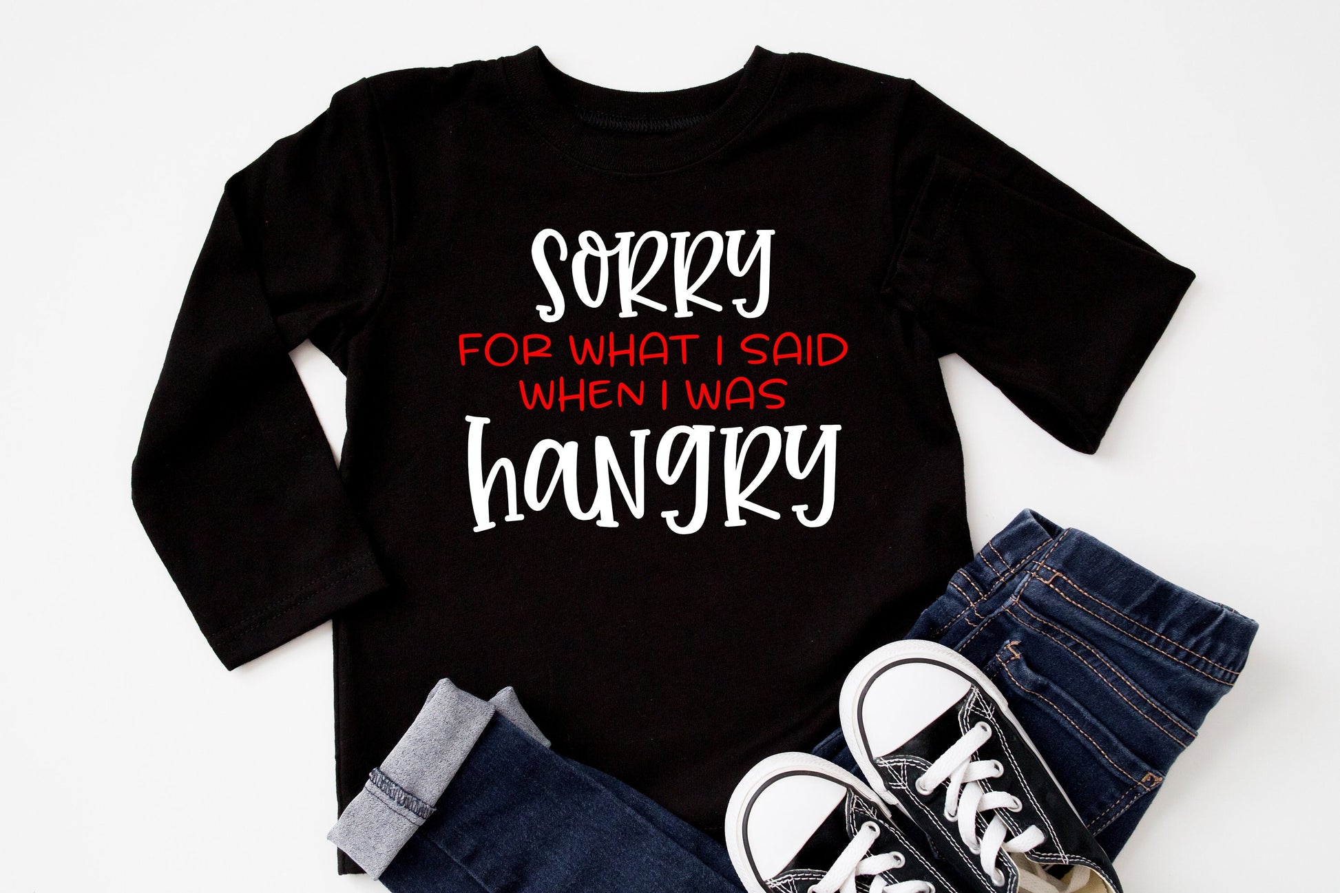 Sorry for What I Said When I Was Hangry Toddler or Youth Shirt - Cute Toddler Shirt - Hangry Kids Shirt - Funny Kids Shirt - Hangry Shirt