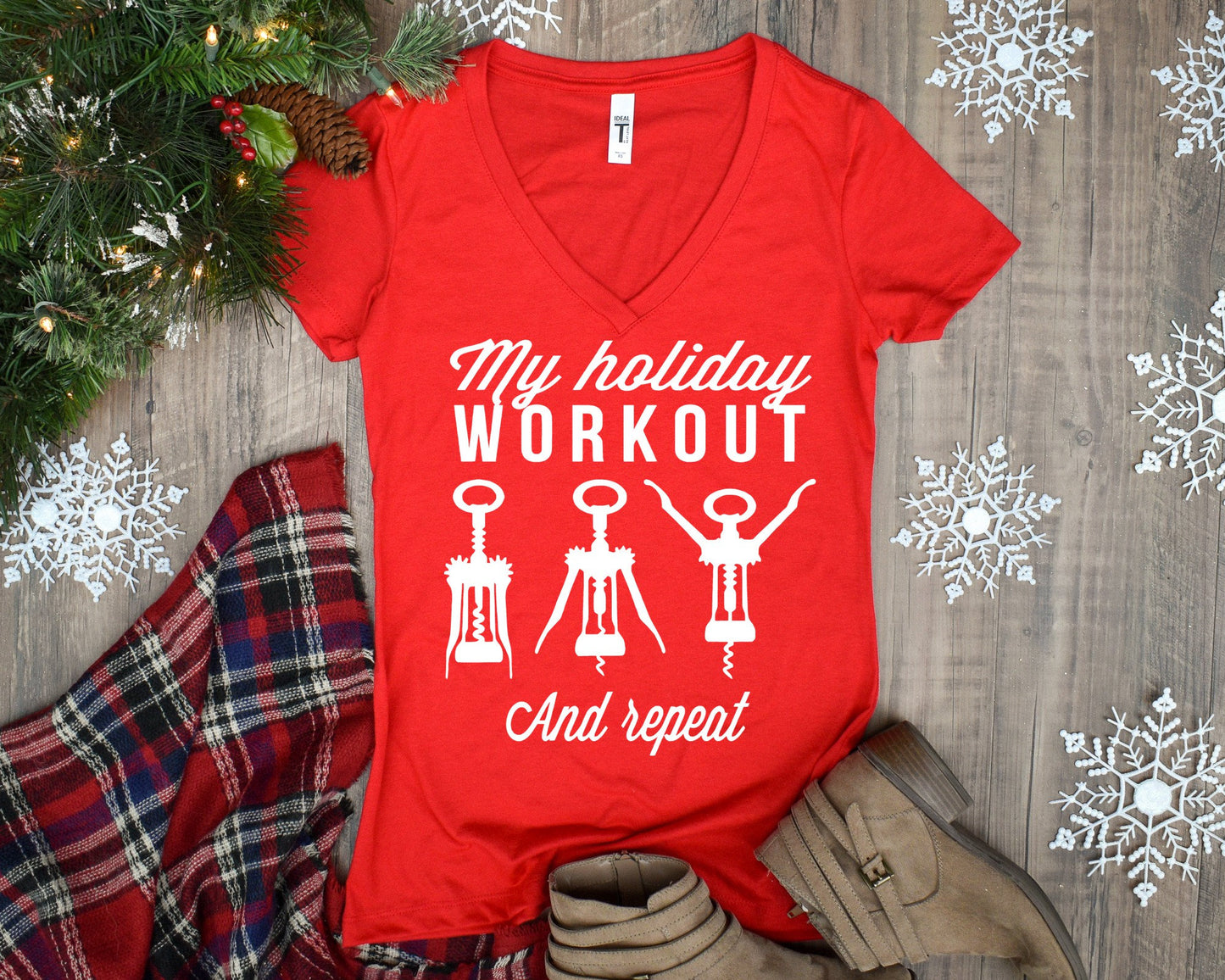 My Holiday Workout Women's V-neck T-Shirt 