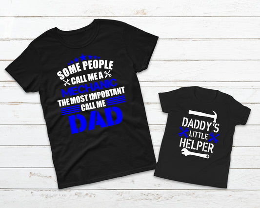 Mechanic Dad and Daddy's Little Helper Matching Father and Son Shirt Set - Choose Your Sizes - Father's Day Shirts - Daddy Daughter