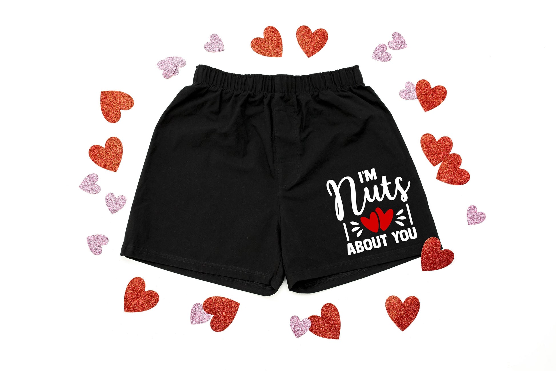 I'm Nuts About You Men's Valentine's Day Cotton Boxer Shorts - False Fly - Gift for Him - Mens Boxers - Funny Boxers - Naughty Boxers