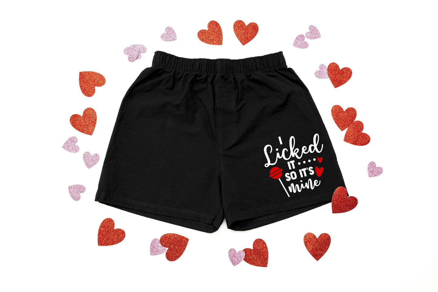 I Licked It So It&#39;s Mine Men&#39;s Valentine&#39;s Day Cotton Boxer Shorts - False Fly - Gift for Him - Mens Boxers - Funny Boxers - Naughty Boxers