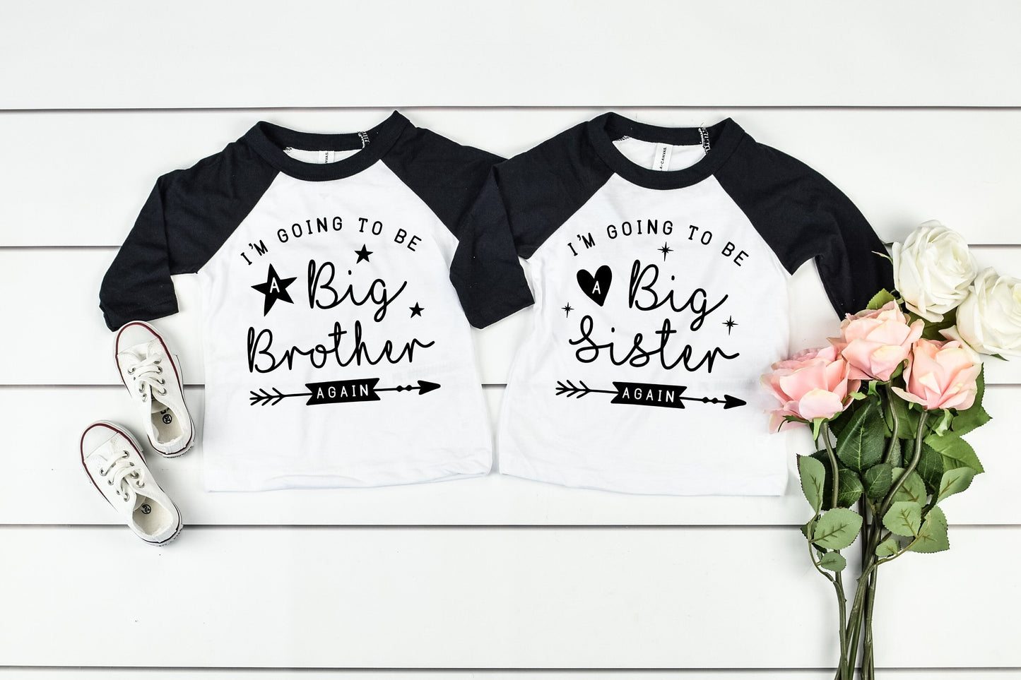 I'm Going to be a Big Brother Big Sister Infant, Toddler or Kids Raglan Tee - Pregnancy Announcement Shirt - Future Big Brother - Big Sister