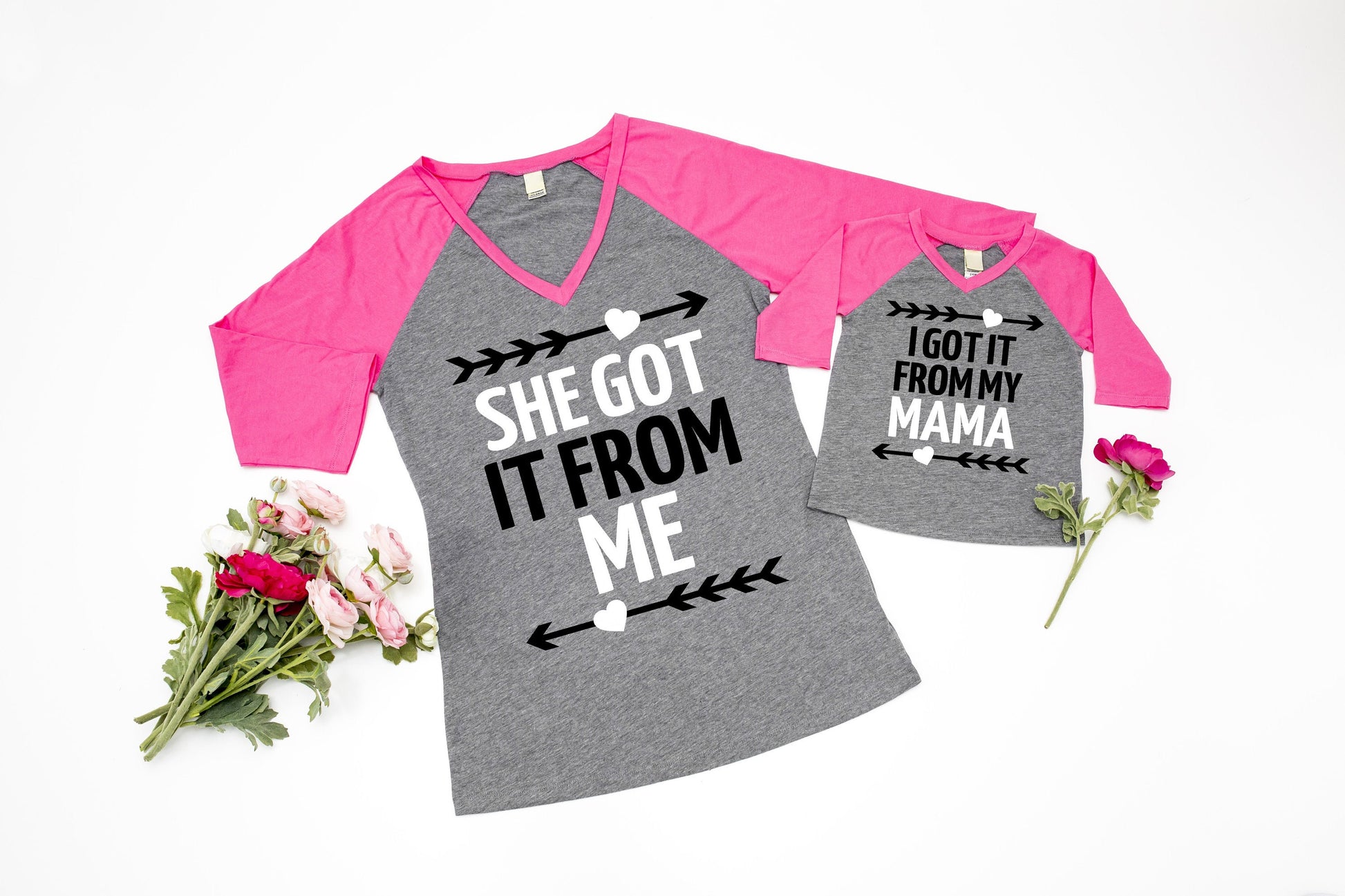 I Got it From My Mama and She Got It From Me Raglan Mommy and Me T-Shirt Set - Mother and Daughter Shirts - Matching Shirts - Mother&#39;s Day