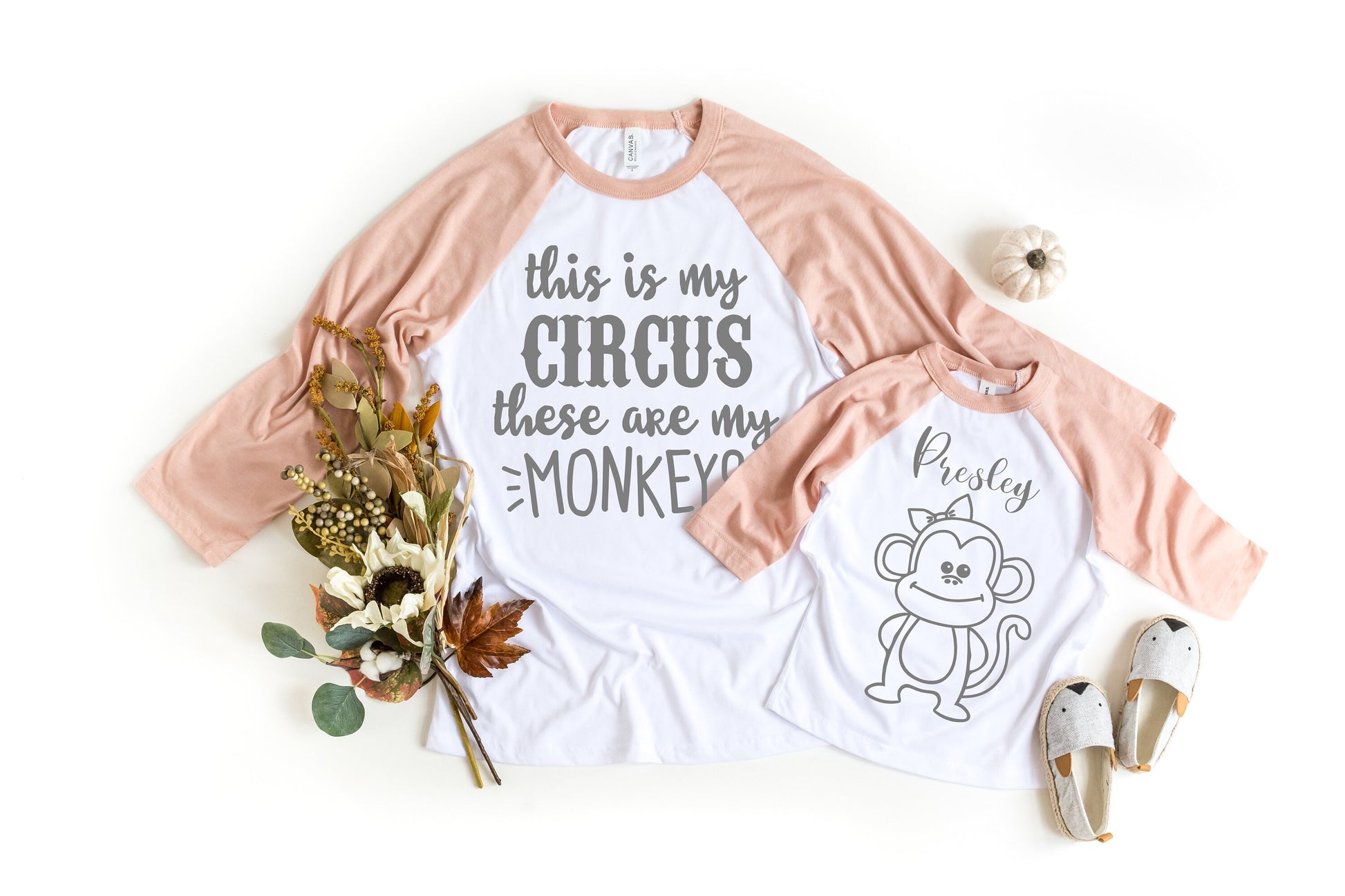 This Is My Circus and These are My Monkeys raglan t-shirt - Mom of Twins - Mom of Triplets - Mom of Multiples - Funny Mom Shirt - Mom Gift