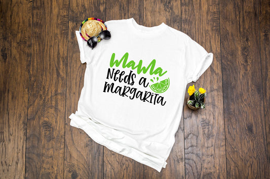 Mama Needs a Margarita Unisex Adult t-shirt - mama shirt - gift for mom -  mommy needs a drink - funny t-shirt for mom - mother's day shirt