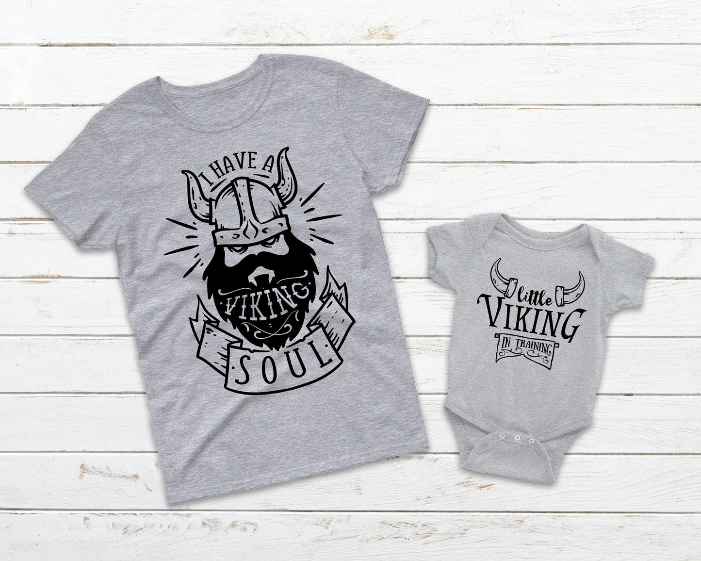 Viking Daddy and Me Matching Shirt Set - Choose Your Sizes - Father&#39;s Day Shirts - Set of shirts - Viking in Training - Viking in my Soul