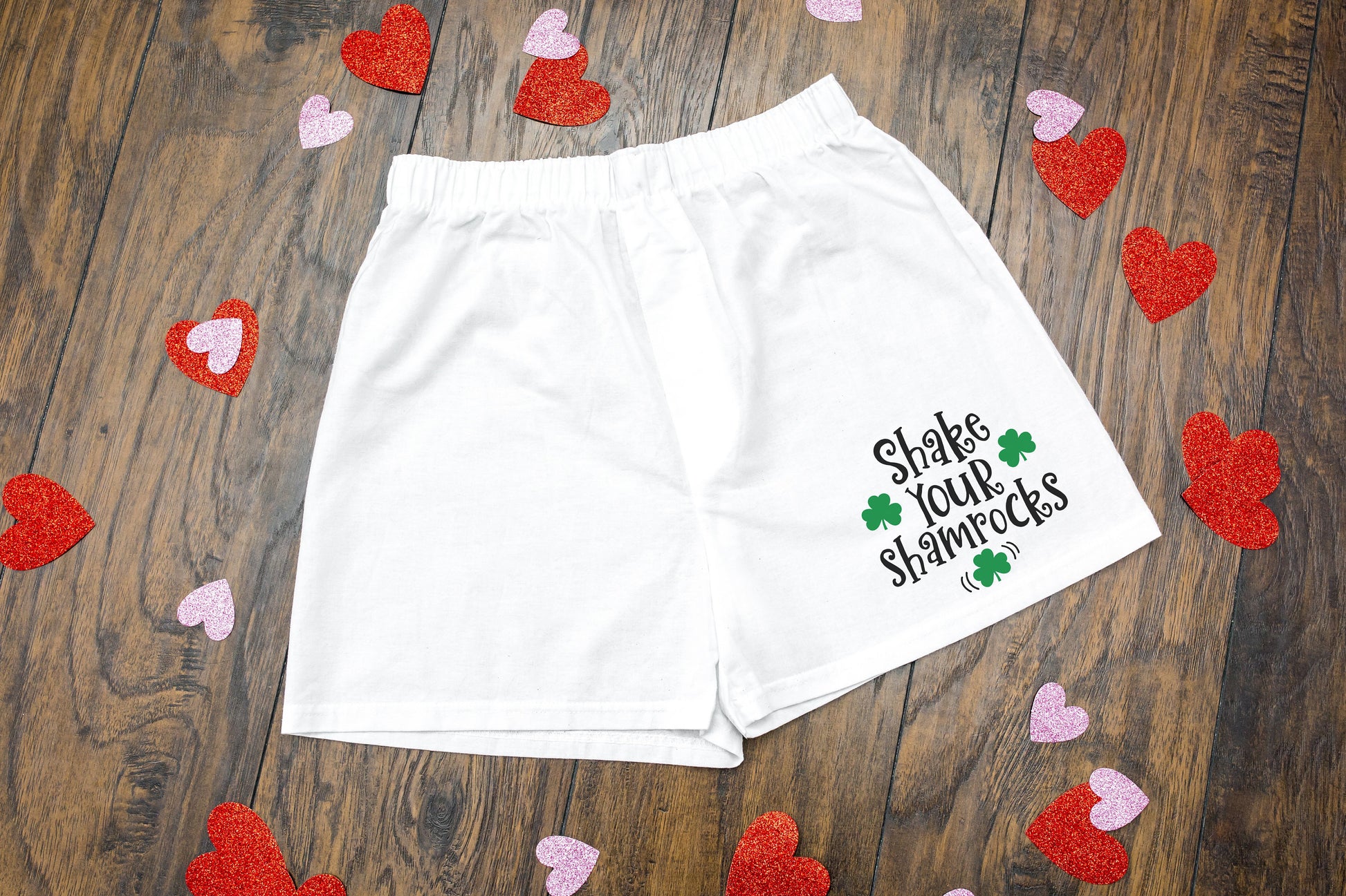 Shake Your Shamrocks Men&#39;s St Patrick&#39;s Day Cotton Boxer Shorts - False Fly - Gift for Him - Mens Boxers - Funny Boxers - Naughty Boxers