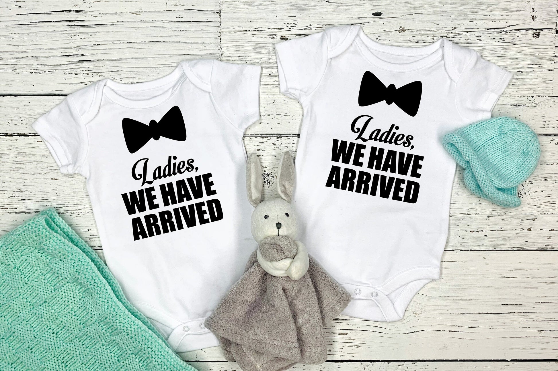 Set of Two Ladies WE Have Arrived T-Shirts or Bodysuits for Twin Boys - Identical Twins - Twin Tees - Fraternal Twins - Shirts for Twins