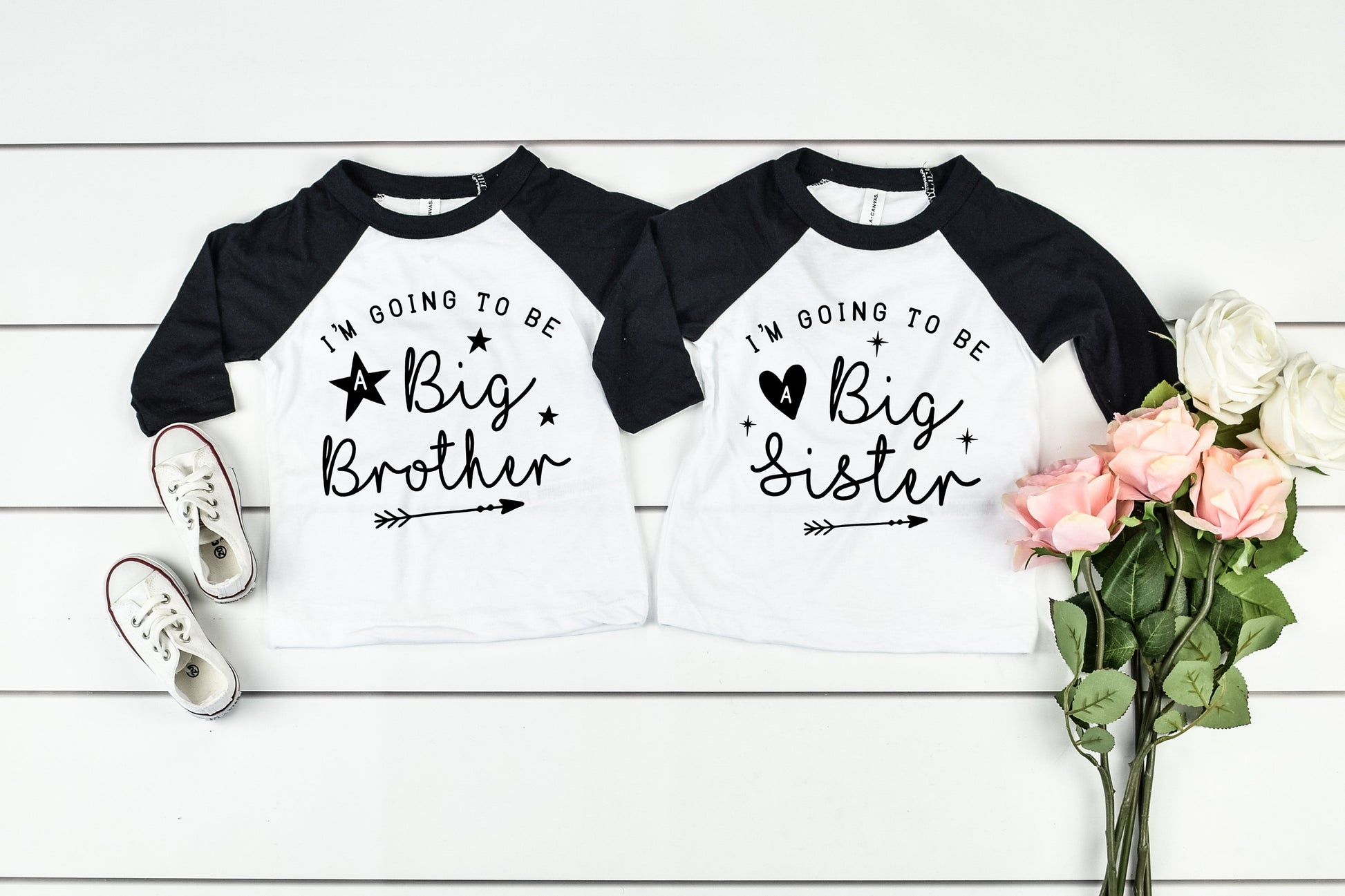 I'm Going to be a Big Brother Big Sister Infant, Toddler or Kids Raglan Tee - Pregnancy Announcement Shirt - Future Big Brother - Big Sister