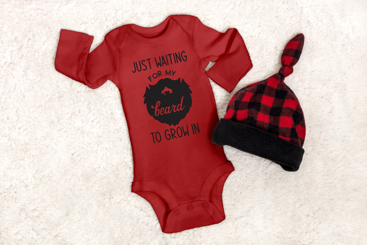 Just Waiting for My Beard to Grow In Shirt or Bodysuit - fathers day shirt - new dad gift - bearded daddy - future beard owner - lumberjack