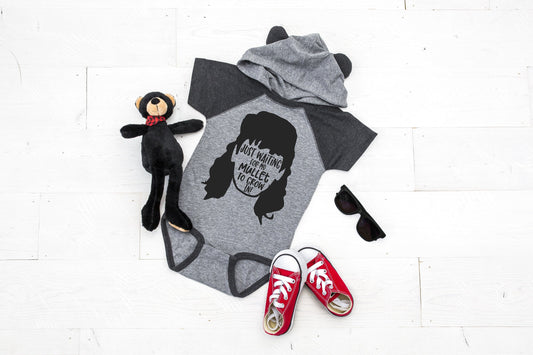 Just Waiting for My Mullet to Grow In Bear Ears Hoodie Infant Bodysuit - baby bear bodysuit - cute baby clothes - baby boy gift