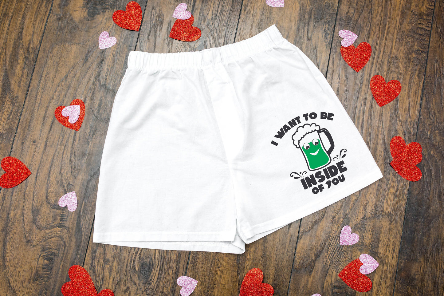 I Want to Be Inside of You Men&#39;s St Patrick&#39;s Day Cotton Boxer Shorts - False Fly - Gift for Him - Mens Gift - Funny Boxers - Naughty Boxers