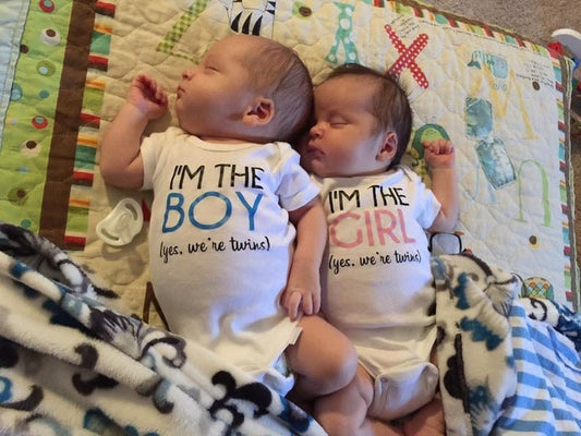 Boy Girl Twins T-Shirts or Bodysuits for Twins or Siblings - Boy Girl Twins - Fraternal Twins - Brother and Sister Tees - boy girl twin tees