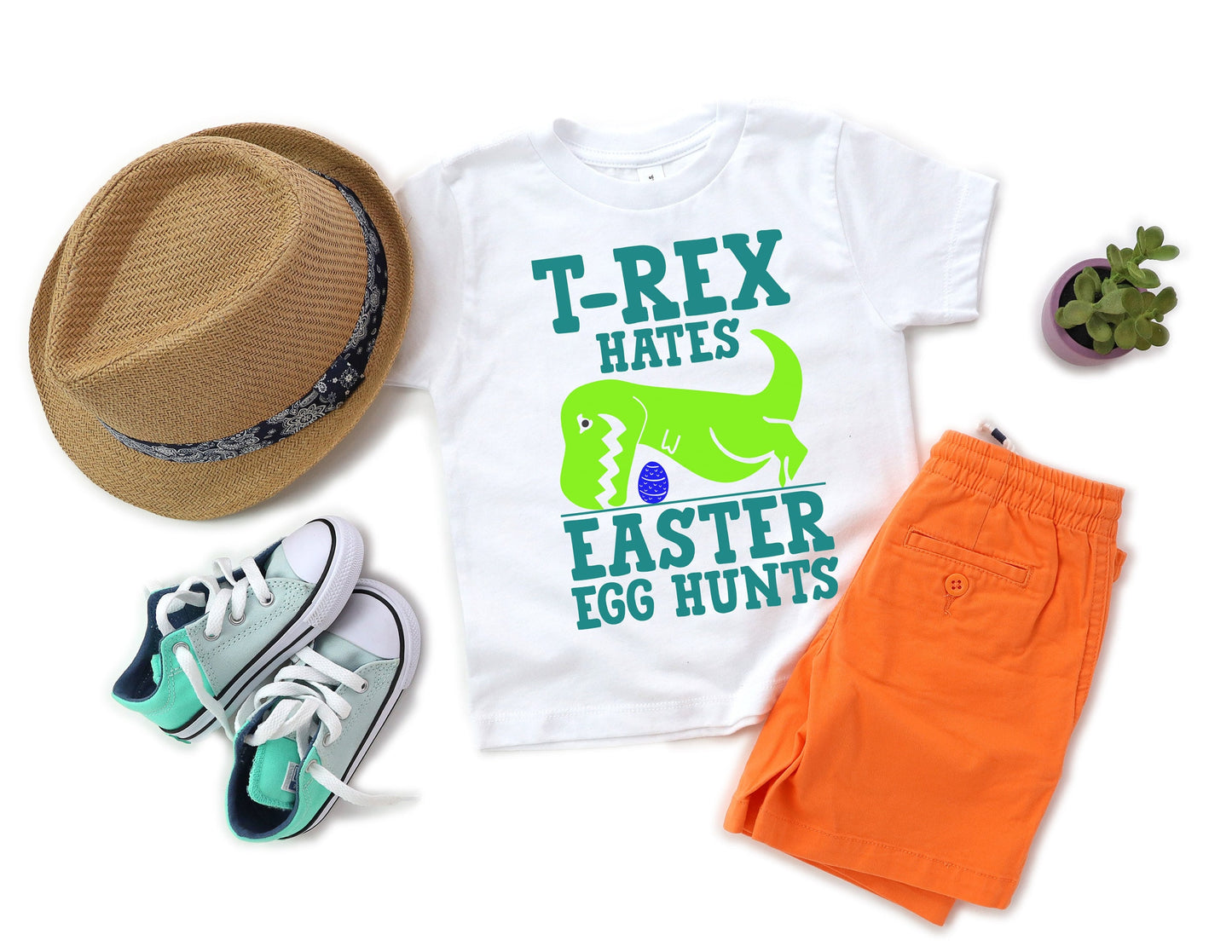 T-Rex Hates Easter Egg Hunts Infant or Toddler Easter Shirt - Boys Easter Shirt - Boys Egg Hunt Shirt - Kids Easter Shirt - Egg Hunt Outfit