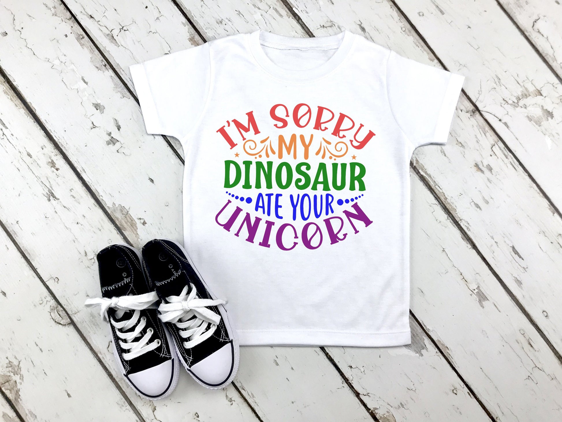 I'm Sorry My Dinosaur Ate Your Unicorn Unisex Infant Toddler or Kids Shirt - Smart Girl Shirt -  Dinosaur Birthday Party