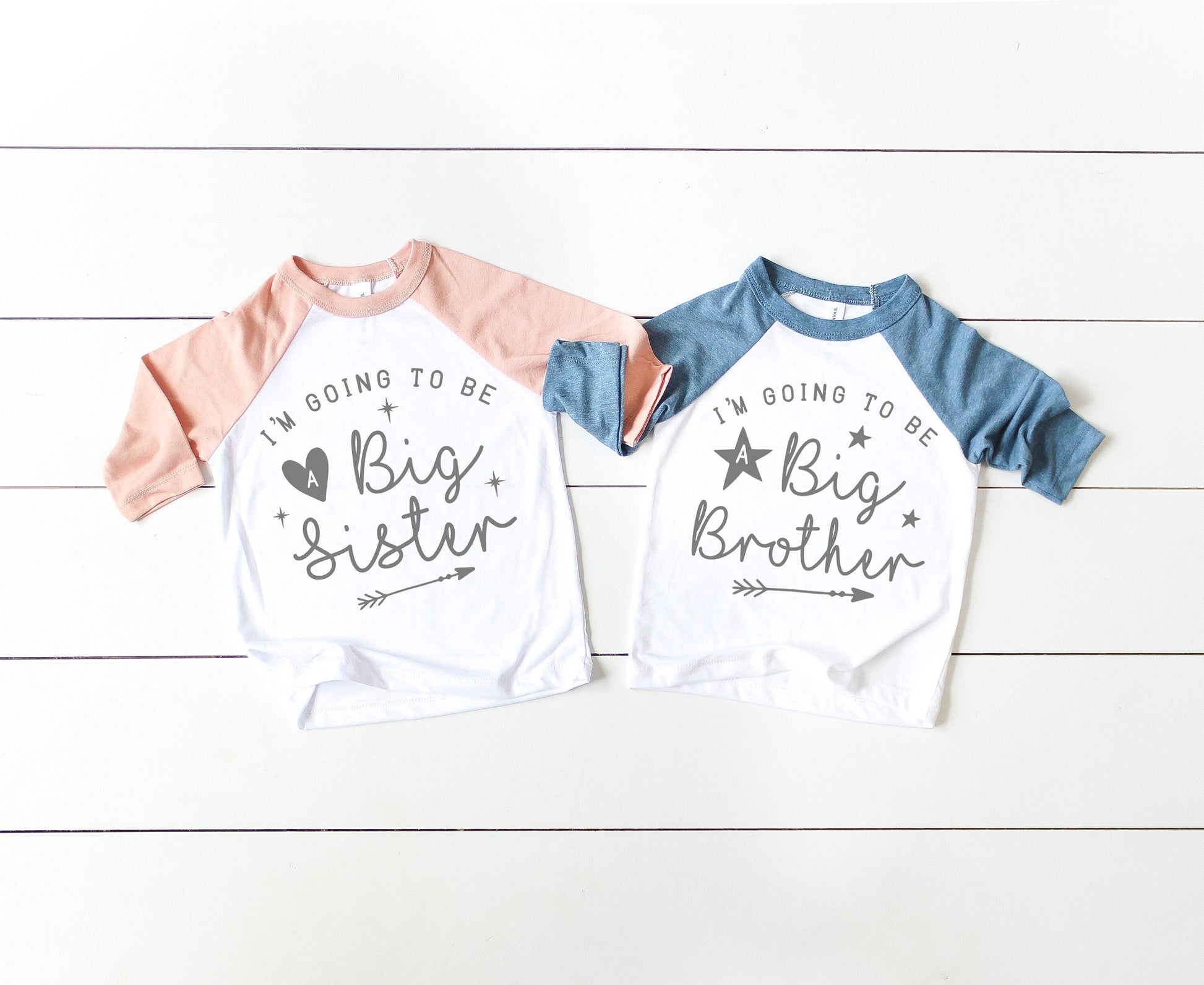 I'm Going to be a Big Brother or Big Sister Toddler or Kids Bella + Canvas Raglan Tee - pregnancy announcement - big brother sister tee