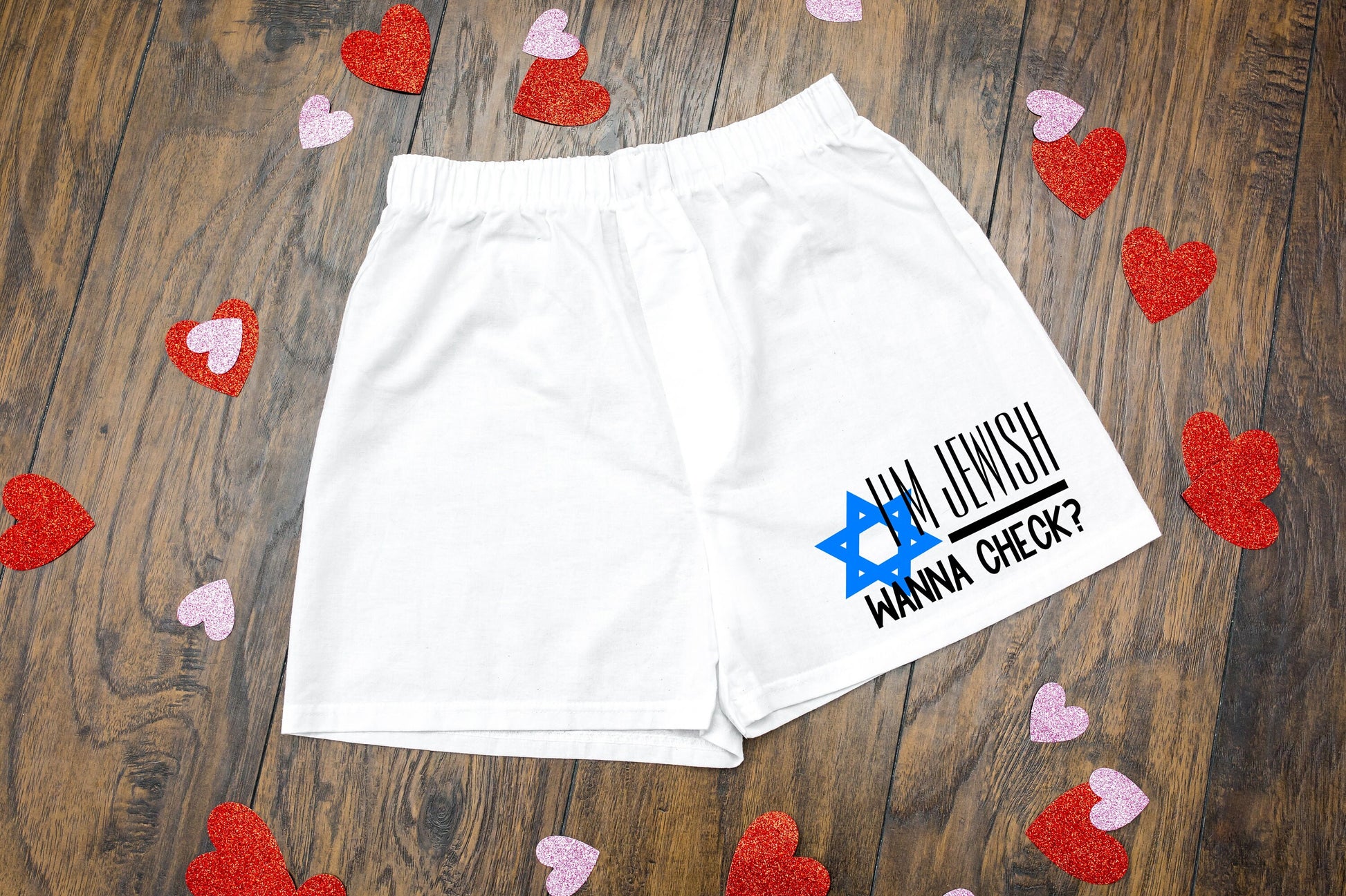 CLEARANCE I'm Jewish Wanna Check Men's Cotton Boxer Shorts - False Fly - Gift for Him - Mens Boxers - Naughty Boxers -Funny Jewish Gift