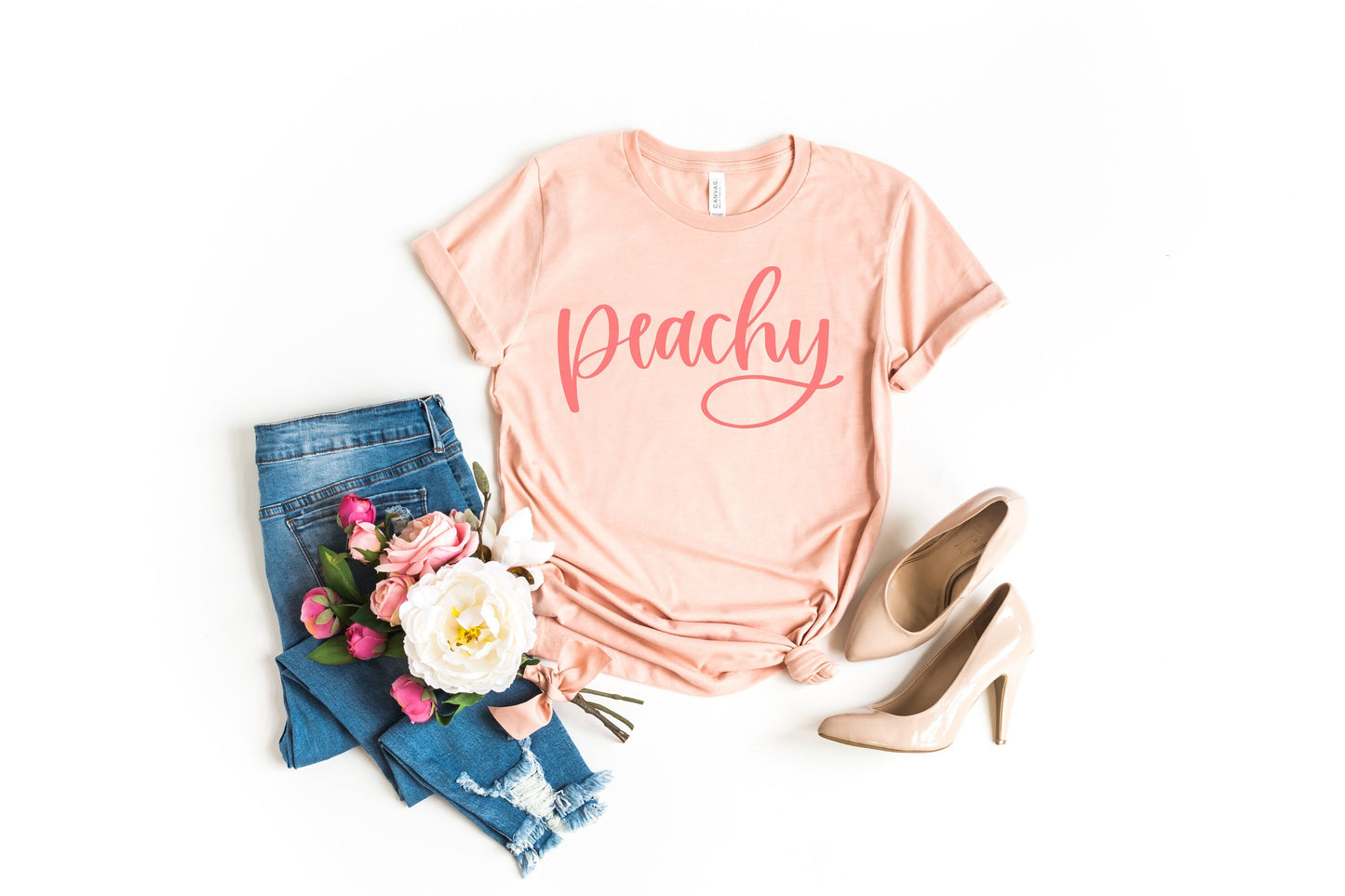Peachy matching mommy and me t-shirts - just peachy - peachy t-shirt - just peachy shirt - peachy t shirt - mother and daughter - mom and me