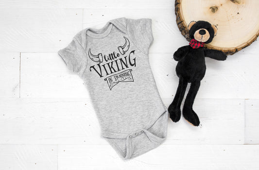 Little Viking in Training Infant or Youth Shirt or Bodysuit - Baby Boy Shirt - Viking Baby Shower - Viking Helmet - Viking Gift