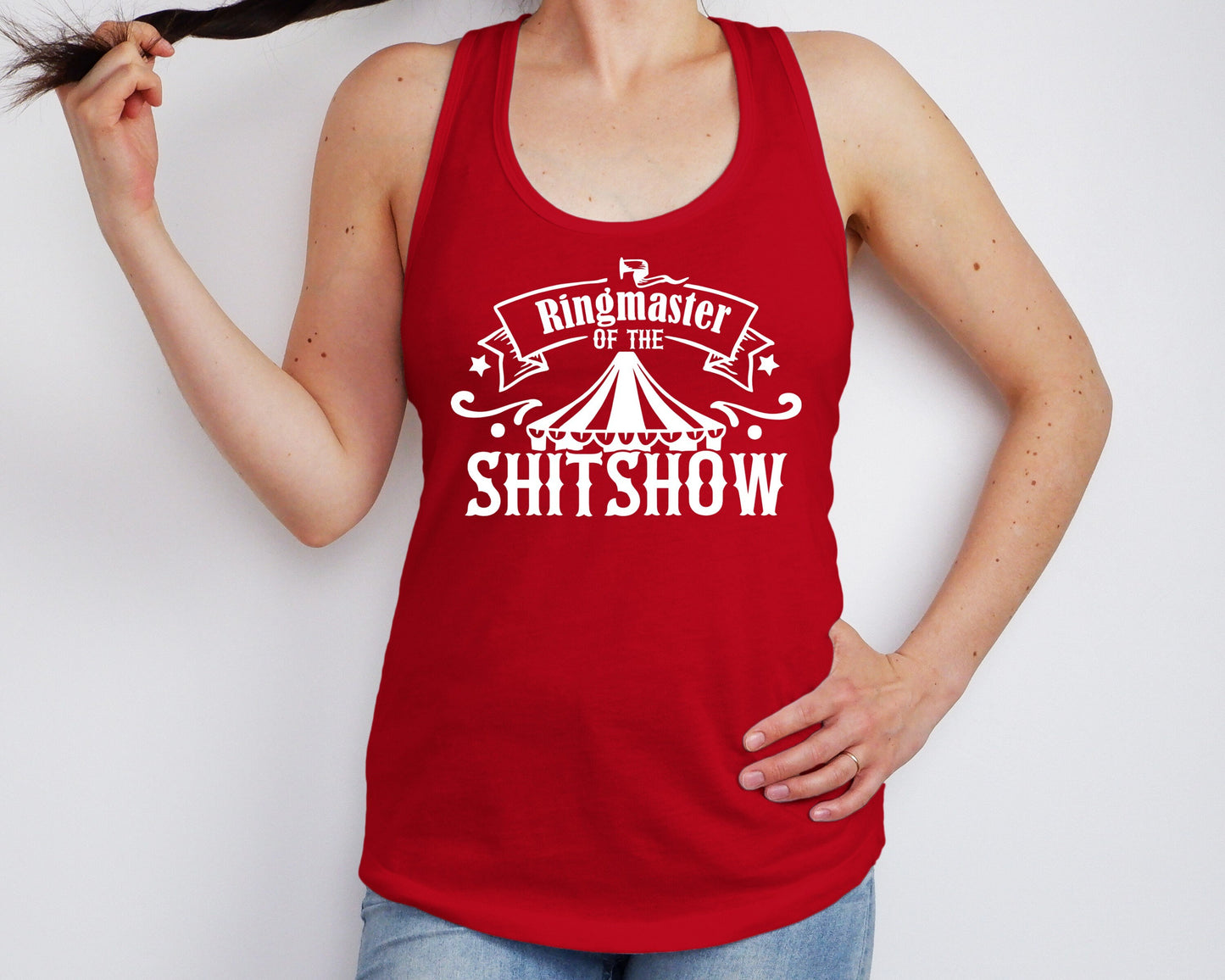 Ringmaster of the Shitshow Womens racerback tank t-shirt - mom life tank top - mom tank top - funny workout tank - mom shirt - mom tank