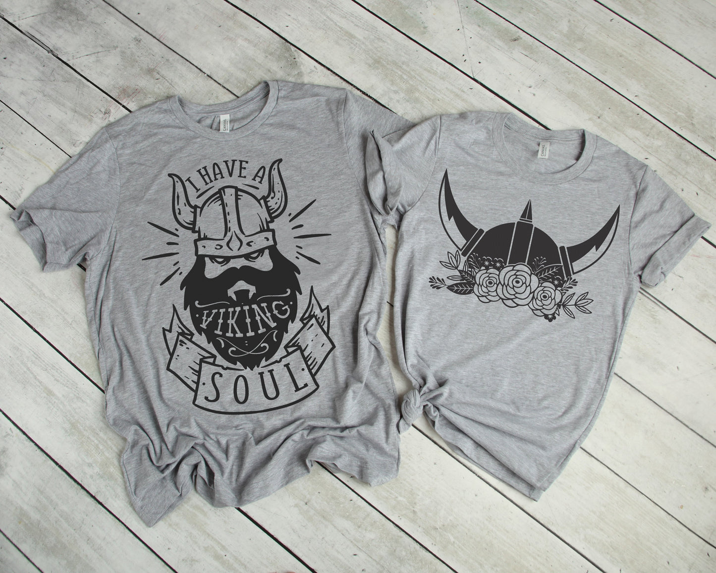 I Have a Viking Soul and Viking Lady Matching Shirt Set - Choose Your Sizes - Viking Couple shirt - Daddy and Daughter Shirts - Vikings