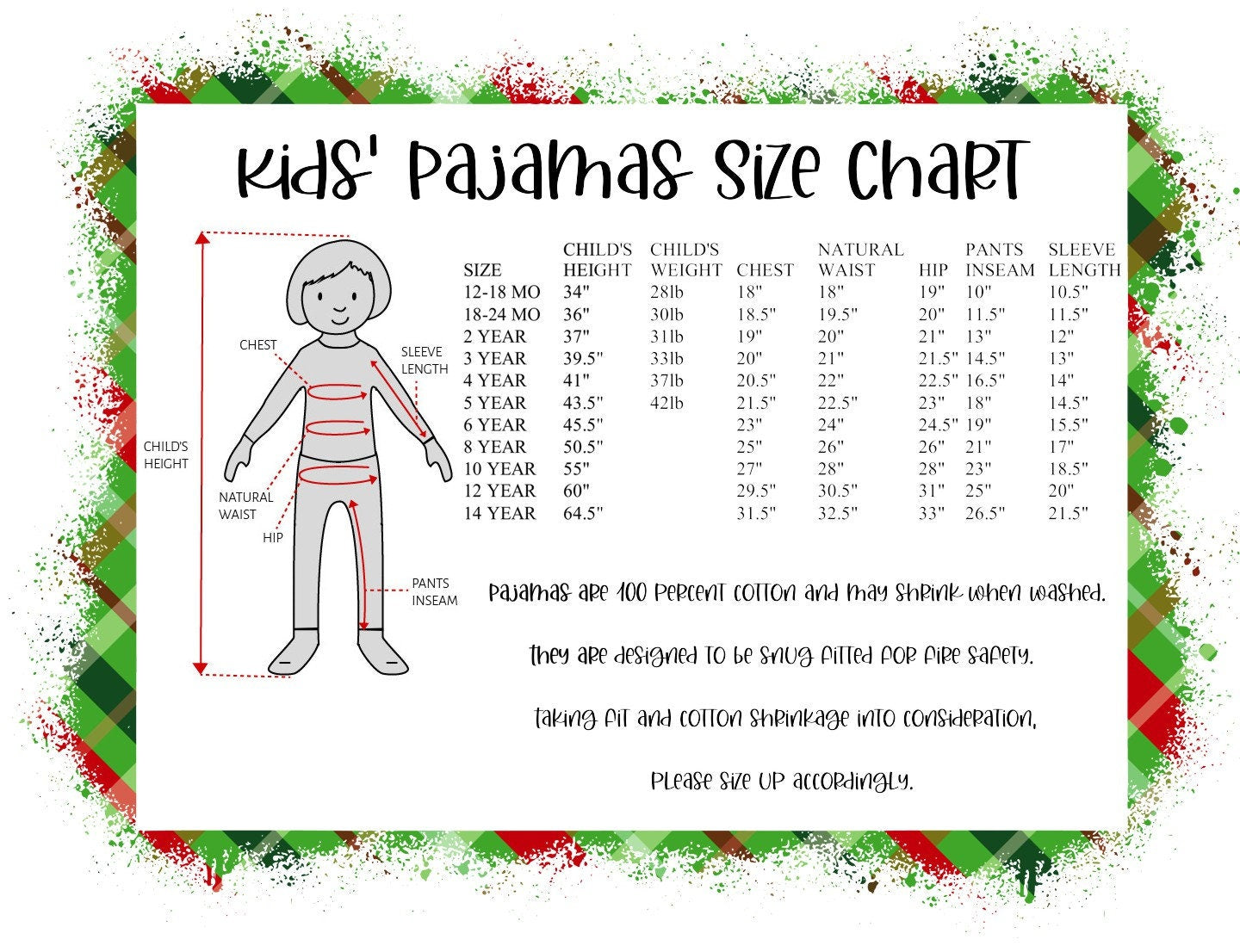 Funny Reindeer List Family Christmas Pajamas - kids christmas pjs - baby christmas pjs - women's christmas jammies - Family PJs