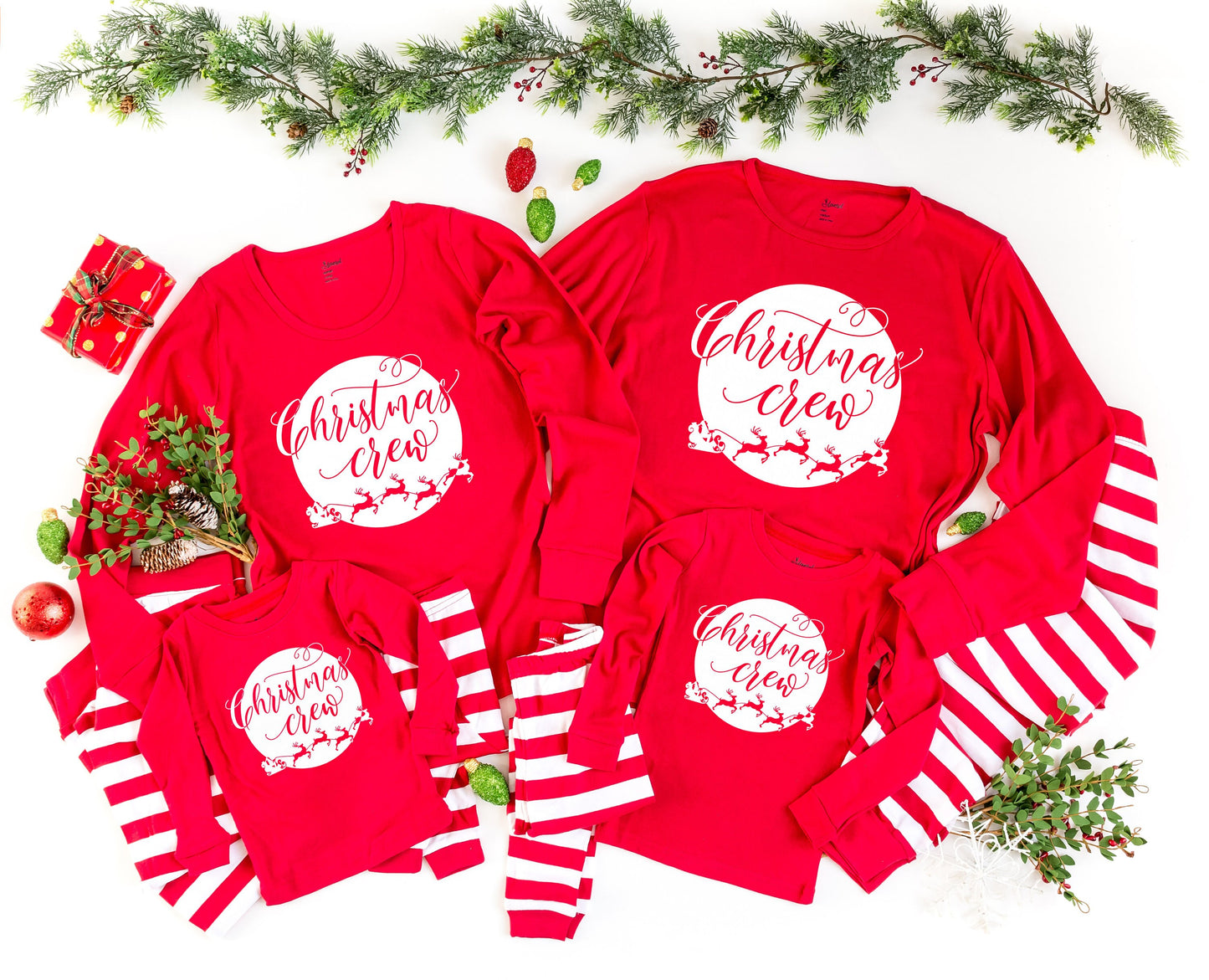 Christmas Crew Family Christmas Pajamas - kids christmas pjs - baby christmas pjs - women's christmas jammies - Family PJs