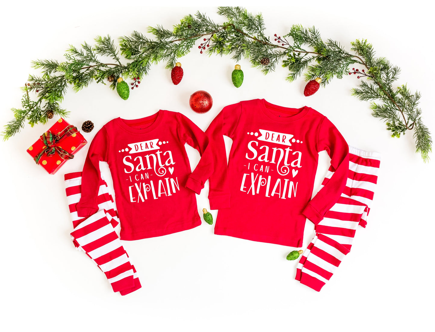 Dear Santa I Can Explain v2 Family Christmas Pajamas - kids christmas pjs - baby christmas pjs - women's christmas jammies - Family PJs