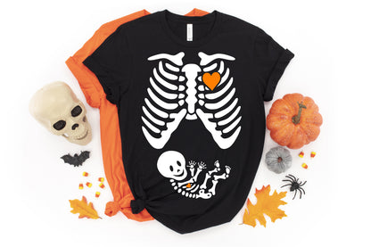 Skeleton Maternity Halloween t-shirt - halloween pregnancy shirt - halloween t-shirt - halloween maternity