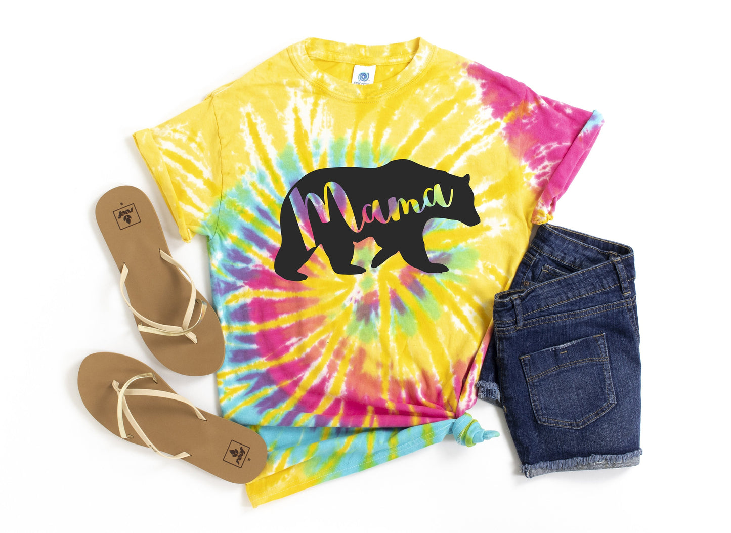Mama Bear Aurora Tie Dye t-shirt - Kids and Adults Sizes - Tie Dye Festival Shirt - Mama Bear Shirt - Gift for Mom - Mother's Day shirt