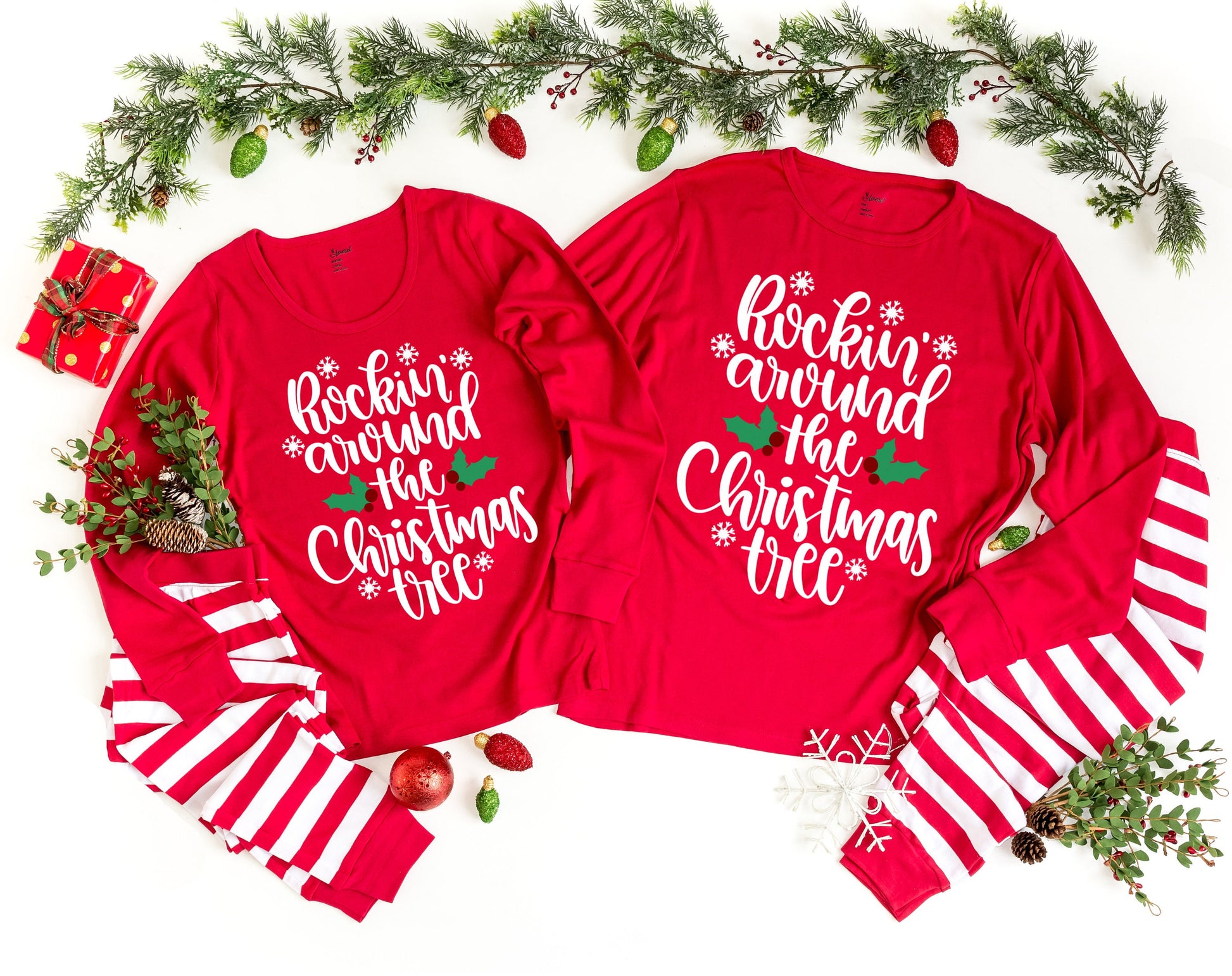 Rockin Around the Christmas Tree Family Christmas Pajamas - kids christmas pjs - baby christmas pjs - women's christmas jammies - Family PJs