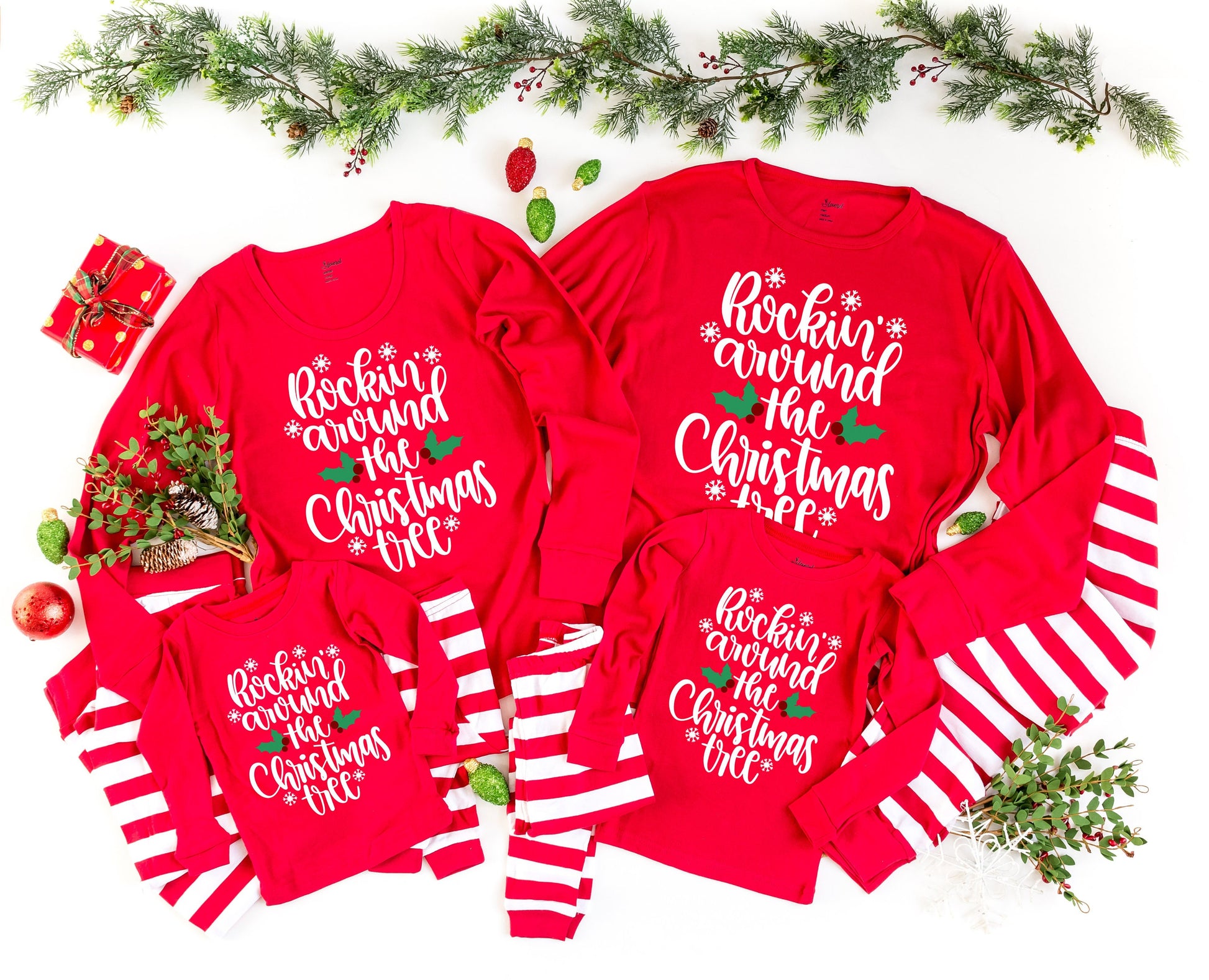 Rockin Around the Christmas Tree Family Christmas Pajamas - kids christmas pjs - baby christmas pjs - women's christmas jammies - Family PJs