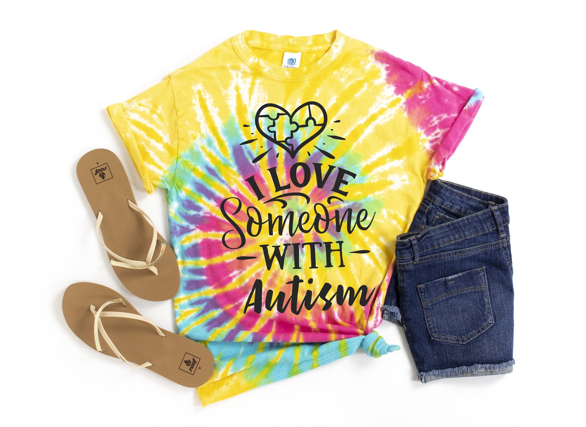 I Love Someone with Autism Tie Dye t-shirt - Kids and Adults Sizes - Autism Mom Shirt - Autism Awareness - Autism Support -Autism Kids Shirt